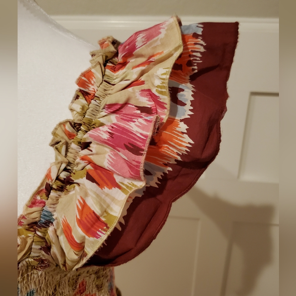 House of Harlow 1960 Maxi Dress,Pockets, Cotton, Khaki Pink Floral, Large, NWT - Picture 7 of 15